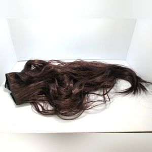 BUPPLER Synethetic Wired Halo Long Wavy Hairpiece. Black/Brown. 20inches